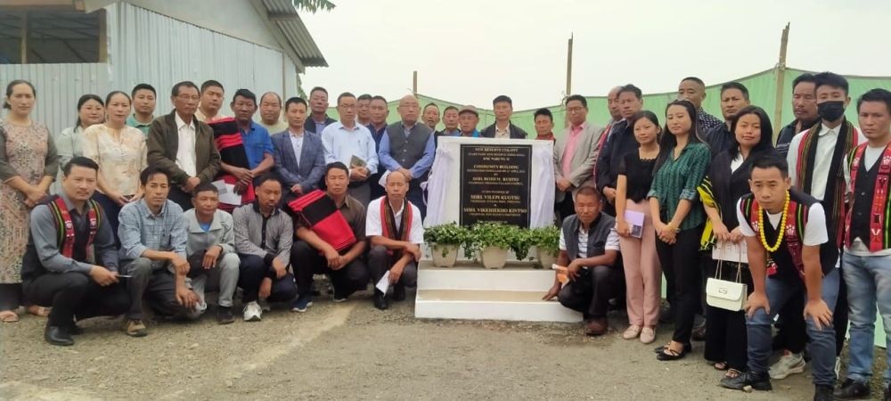 A moment during the laying of the Community Hall Foundation stone of New Reserve colony (Diary Farm, New Reserve, Phesa basa under Kohima Ward 16 on Friday. (Morung Photo)